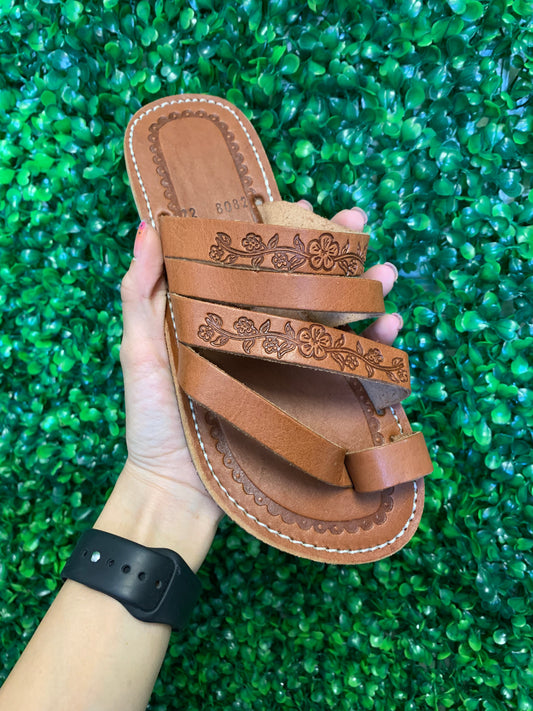 Four Strap Leather Sandals