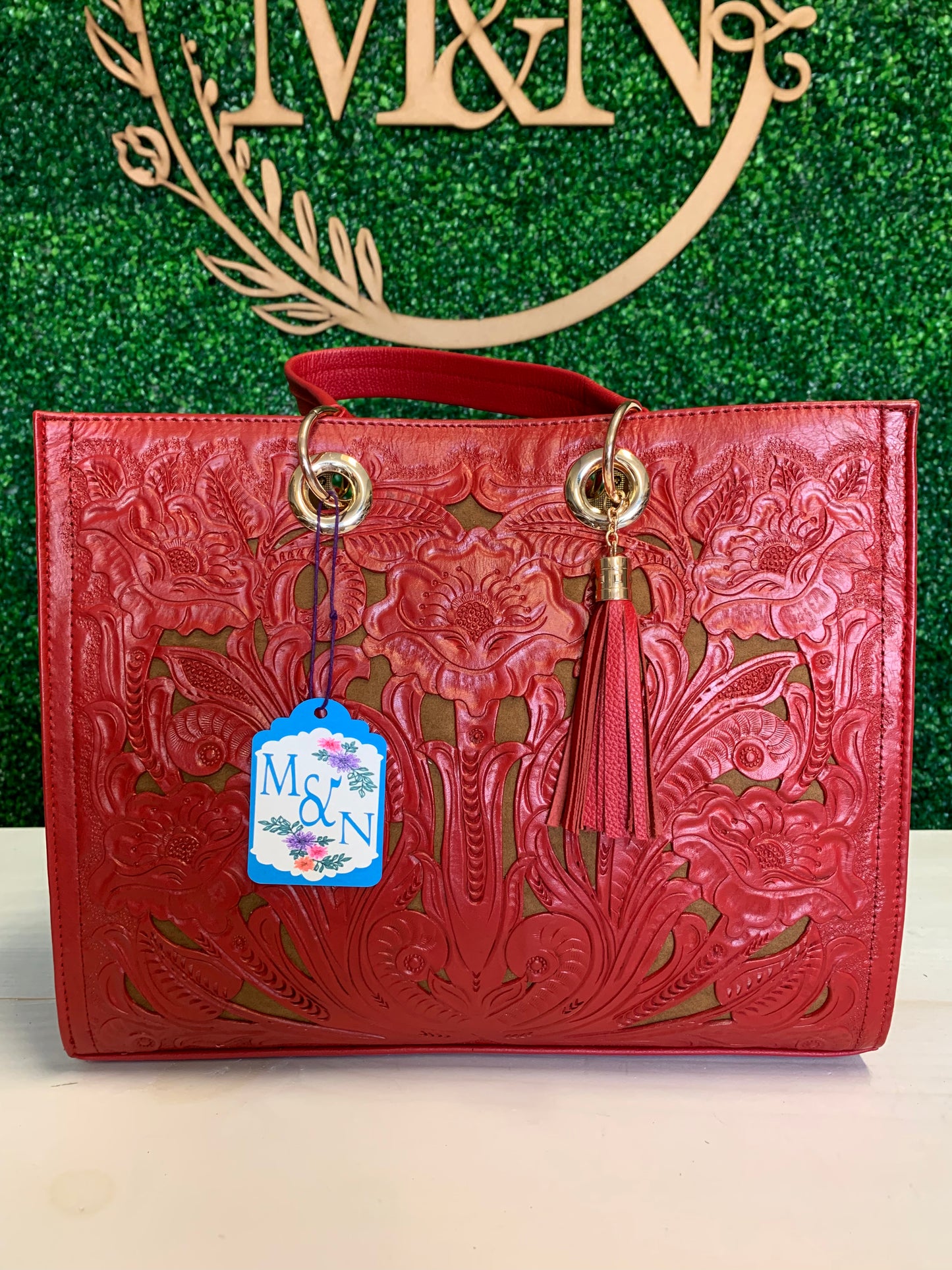 Red Leather Tote