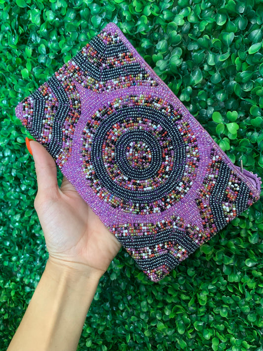 Large Beaded Wristlet