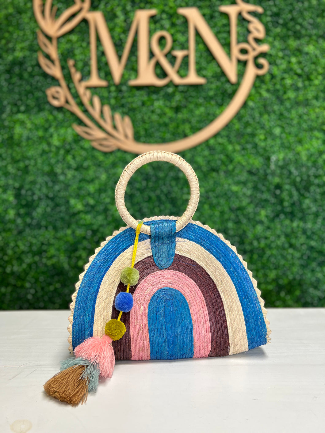 Colorful deals straw purse